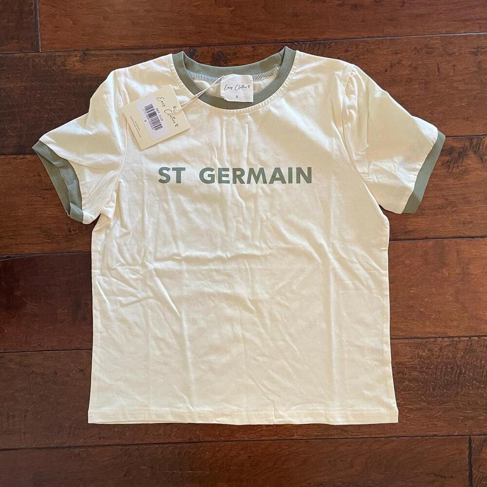 Cream and green St. Germain tshirt